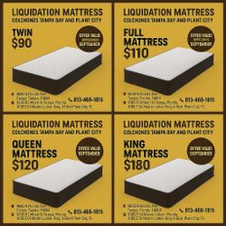 SPECIAL PROMOTION MATTRESS COLCHONES TAMPA BAY AND PLANT CITY 