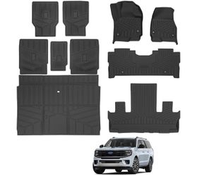 Cargo Mat and Floor Mat 7 Seats Compatible with 2025-2026 Ford Expedition Max Anti-Slip Floor Liner Cargo Liner Trunk Mat for 2025 Expedition Max 7 Se