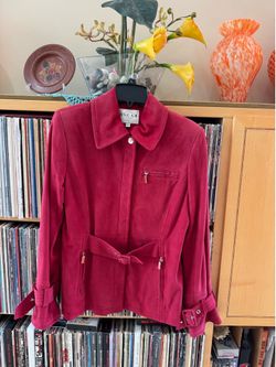 PRICE DROP: NWOT, COLLECTOR.OSCAR de la RENTA,10,lined RASPBERRY LAMBSKIN SUEDE