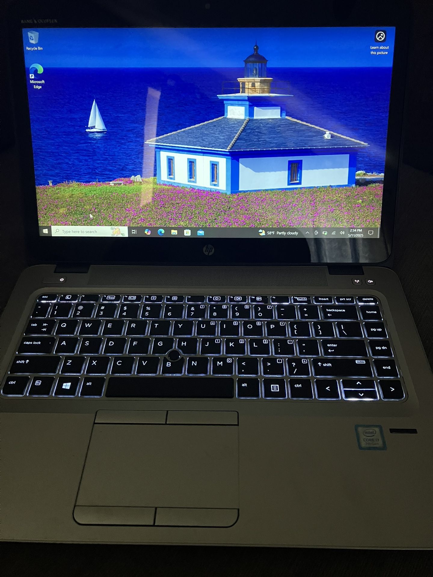 Hp Laptop Elite Book Touch Screen Light Keyboard