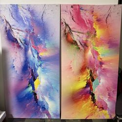 Large Canvas Art Prints Set Of 2