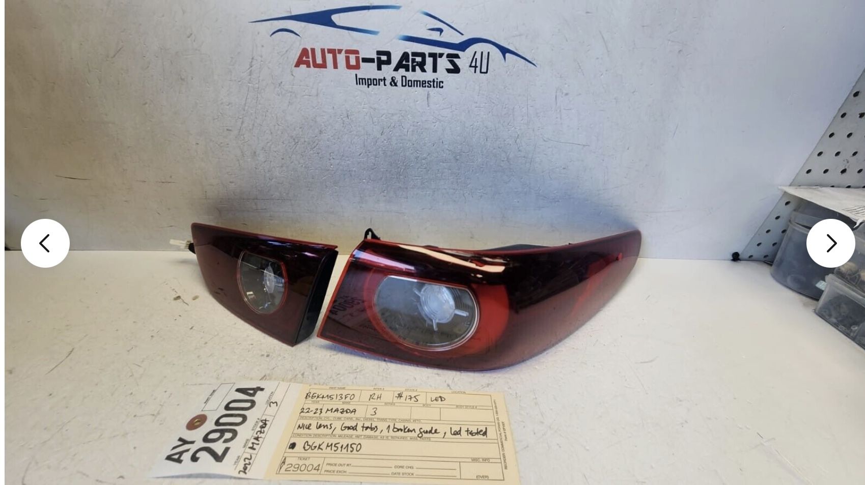 1broken guide 2022 - 2023 MAZDA 3 LED RIGHT TAIL LIGHT & INNER LIGHT OEM AX29004