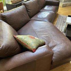 Brown Leather Sectional Sofa 