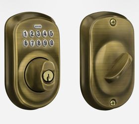 Schlage BE365 PLY 609 Plymouth Keypad Deadbolt Electronic Lock Antique Brass