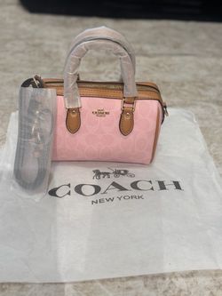 Pink Coach Mini Rowan Crossbody Bag