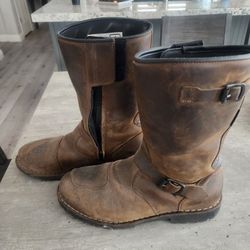 Mens Leather Motor Cycle Riding Boots