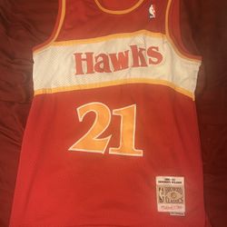 Dominique Wilkins Atlanta Hawks Red Jersey Sz L