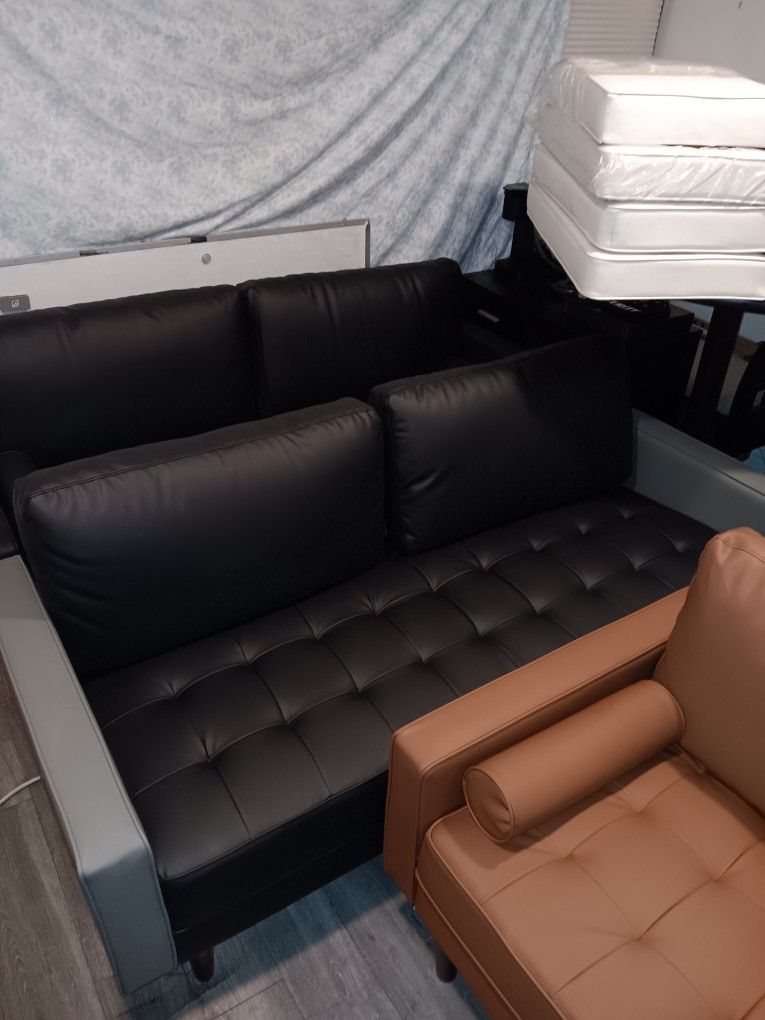 Multiple Color Faux Loveseat Leather Couches Long And Short