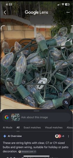 C-9 lights. 5 extension with extra bulbs and hangers.