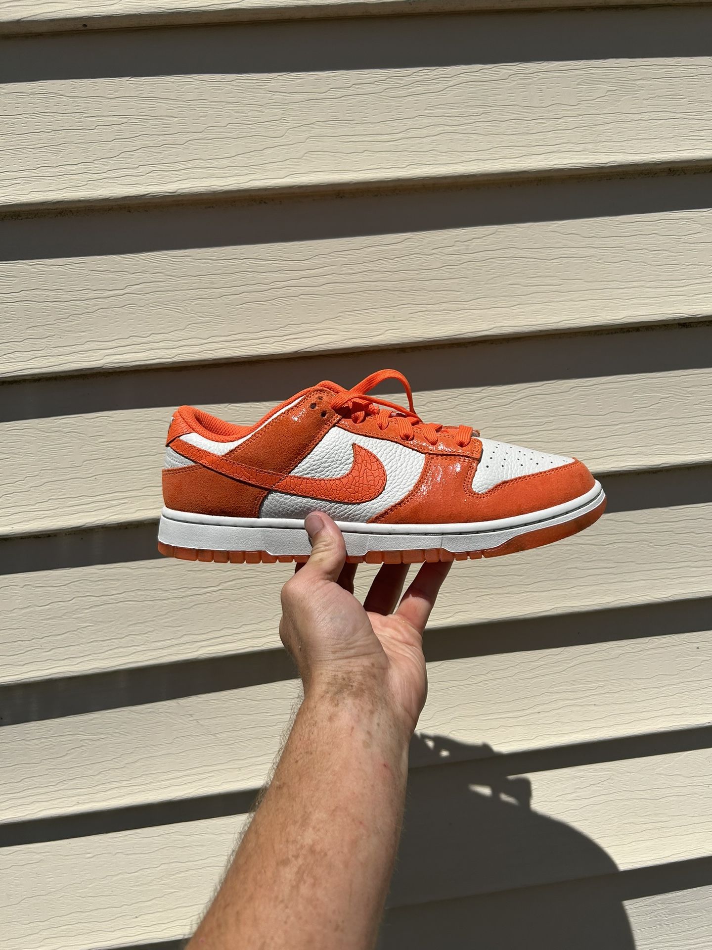 Nike Dunk Low Orange Cracked Size 10