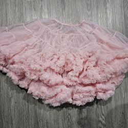 Adult Women's Light Pink Lace Band Petticoat Tutu Skirt Costume