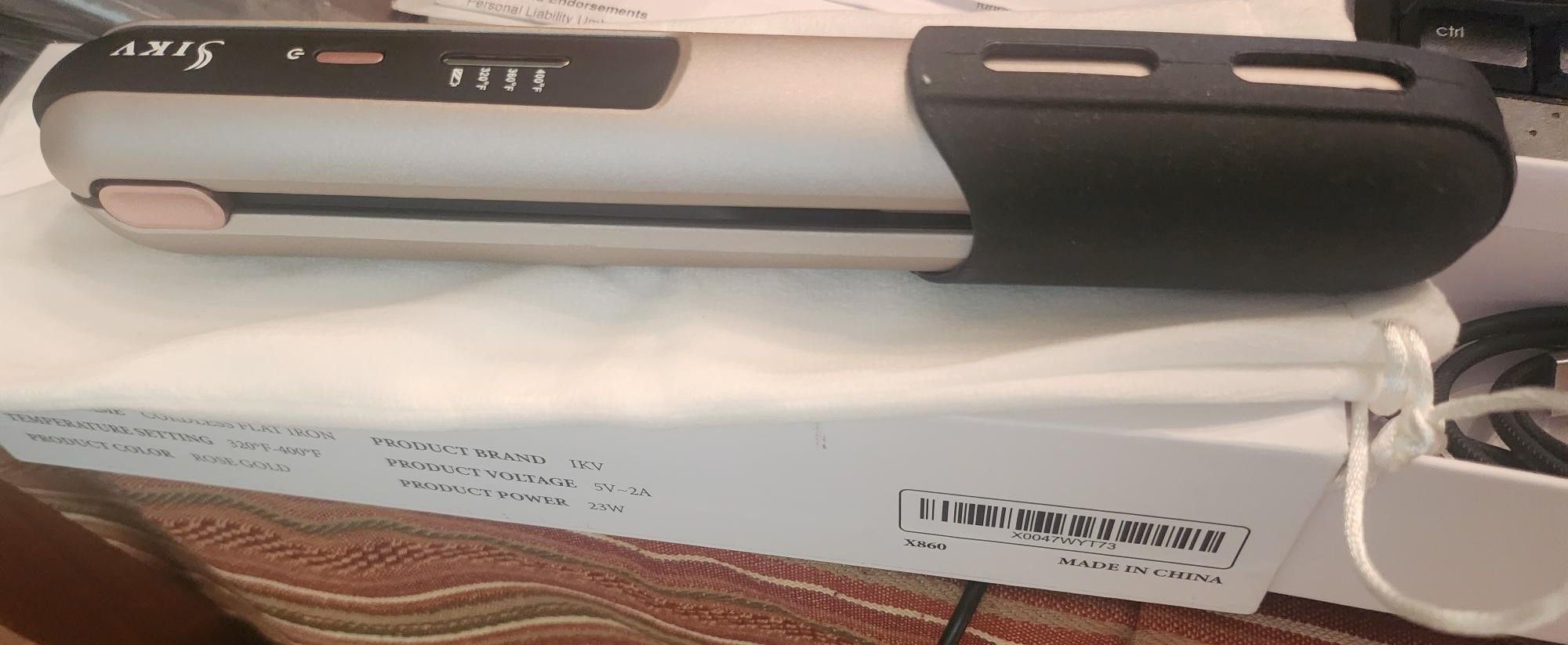 2-in-1 Cordless Hair Straightener & Curler – Portable, Rechargeable Mini Styling Tool – Rose Gold