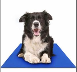 Pet Cooling Gel Mat 25x20 Blue – Self Cooling Pad for Dogs & Cats – Crate Bed Kennel