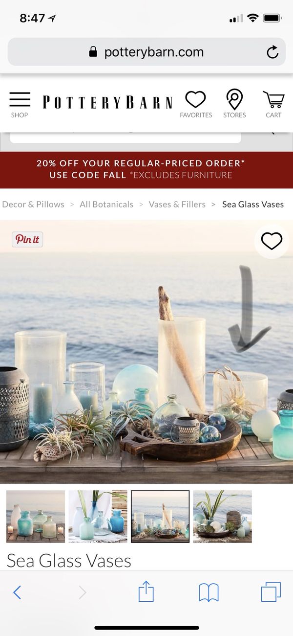 2 Medium Sea Glass Vases From Pottery Barn For In Brooklyn Ny 2 Medium Sea Glass Vases From Pottery Barn
