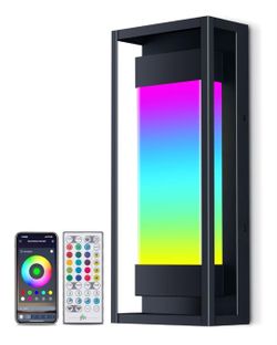 RGB Outdoor Wall Light with Remote and App Control