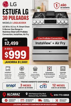 LG 30 in. 6.3 cu. ft. Smart Oven 5-Burner Gas Range in Stainless Steel with ProBake Convection, Instaview, Air Fry