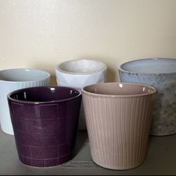 Set of 5 Ceramic Planters