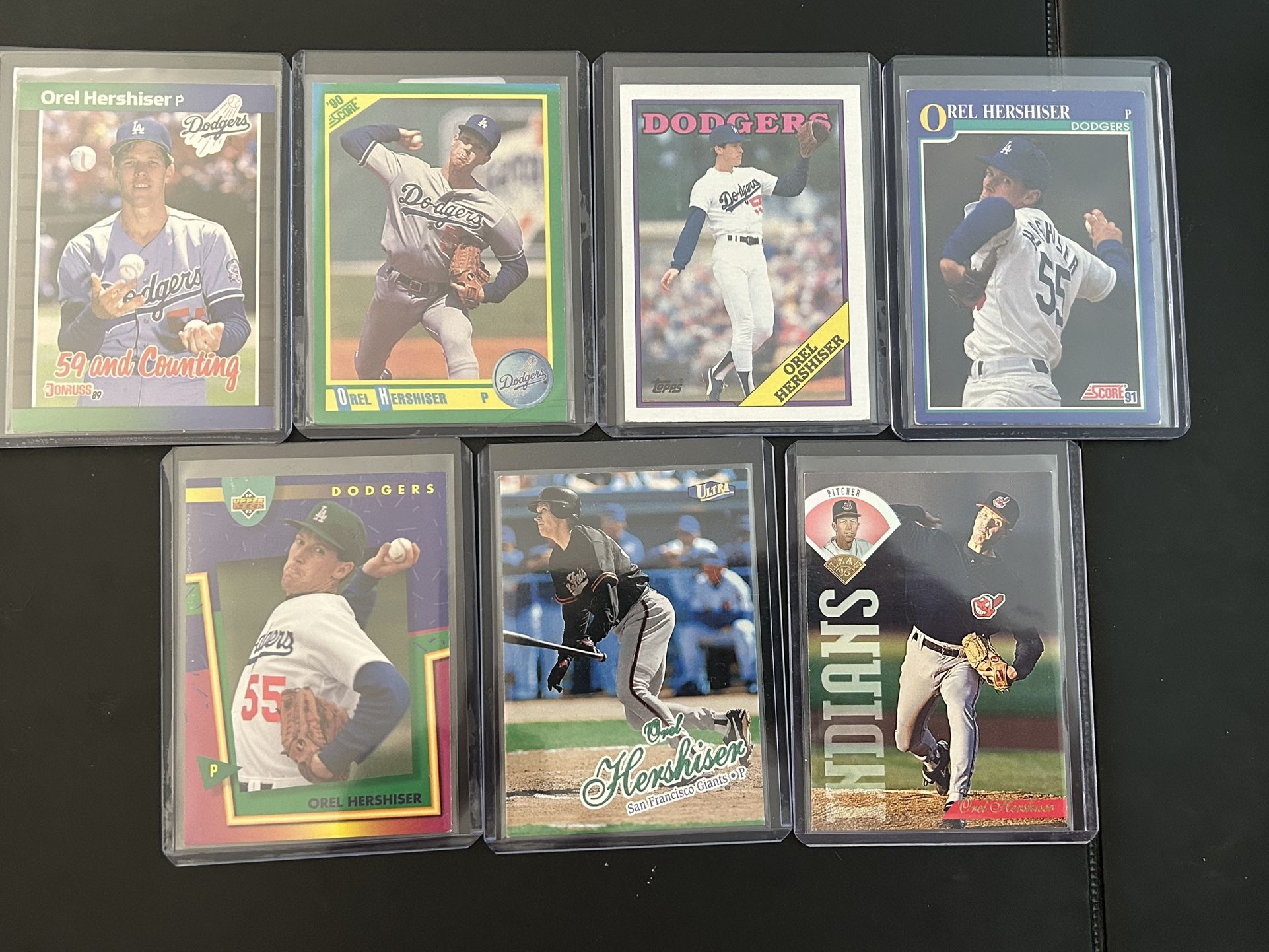 Dodgers “ Bull Dog” Orel Hershiser (7) Card Lot