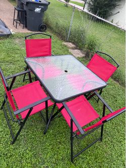 Glass patio set 65