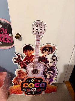 Large coco cutout made with white Corrugated Plastic  for Birthday Decorations