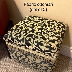 Fabric Ottoman with 2 Pillows