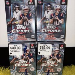 2025 Topps Chrome NFL Lot (2 Hangers + 2 Value Boxes) Sealed