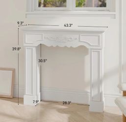 Homcom Freestanding Fireplace 43.3"Wx39.8"H