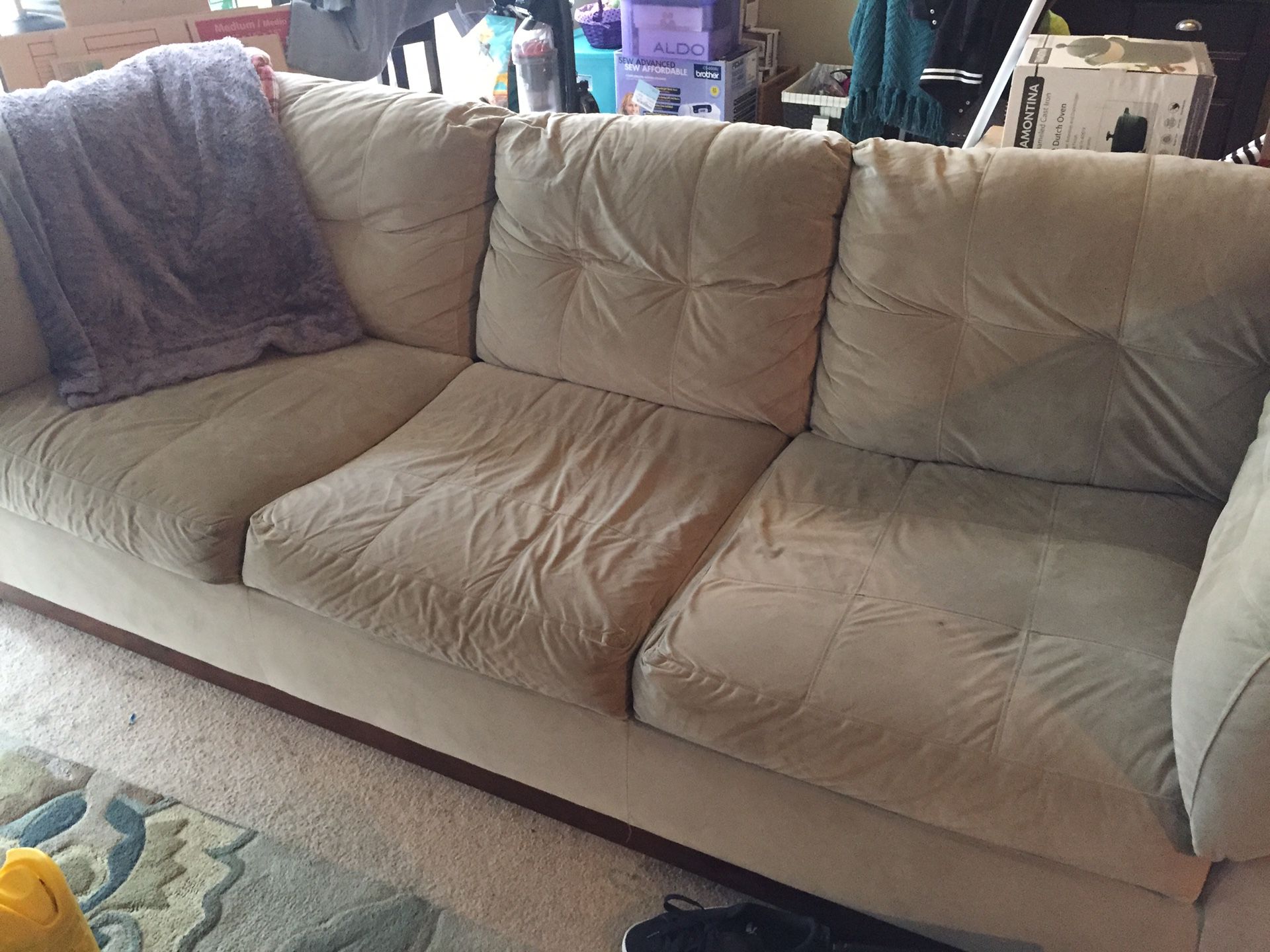 Tan Microfiber Couch