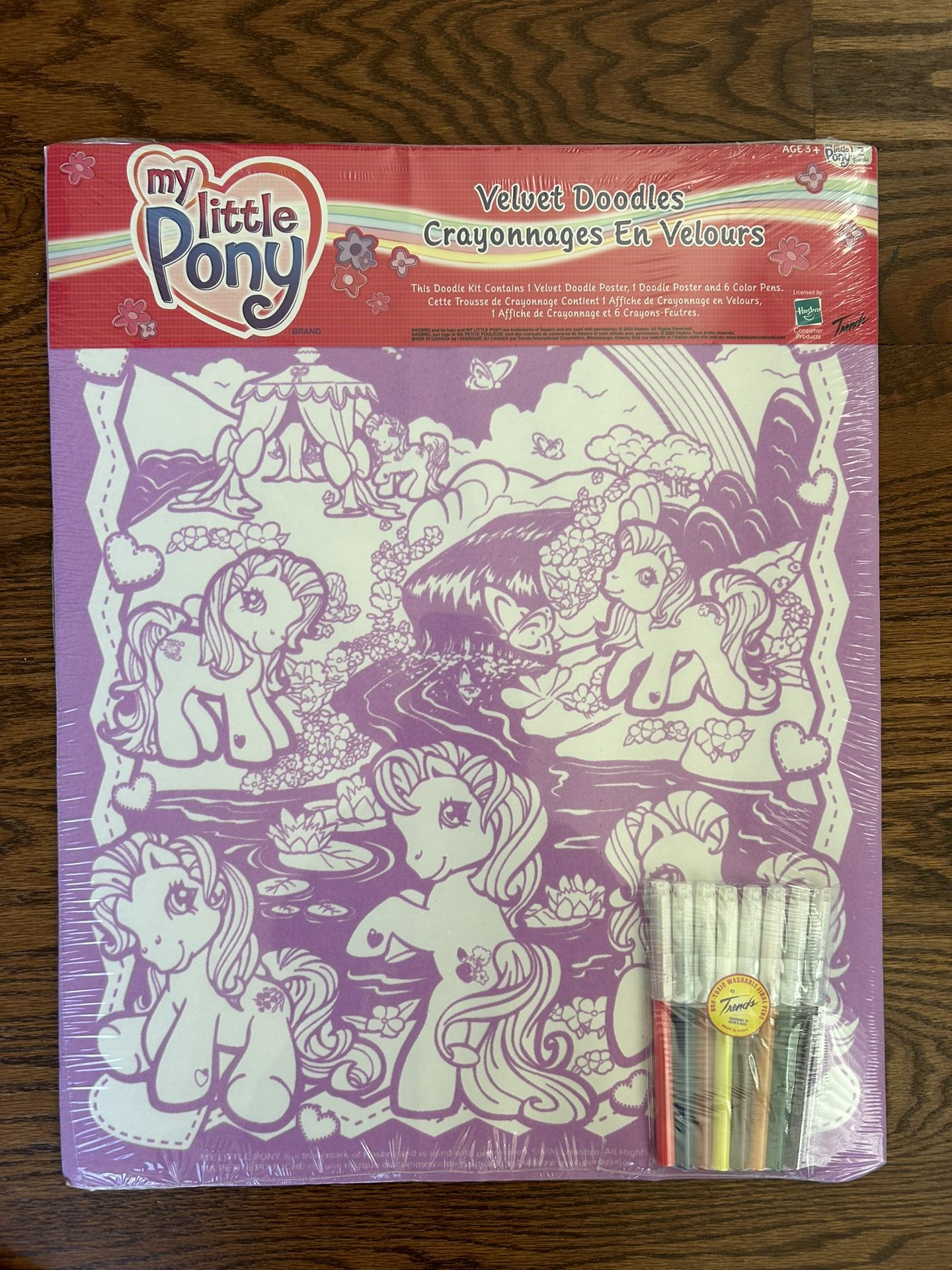 Velvet Doodle 16 X 20 My Little Pony Two Posters 6 Color Pens, VTG Sealed