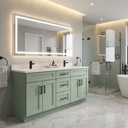 72" Double Sink Solid Wood Bathroom Vanity | Multi-Color & Customizable