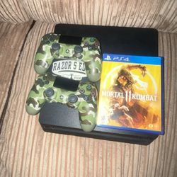 PS4 (console) 2 Camo DualShock Controllers With Mortal Kombat 11