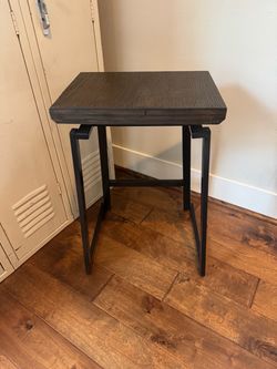 Industrial Wood and Metal Side Table.