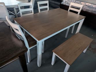 Dining Table Set with Chairs and Bench