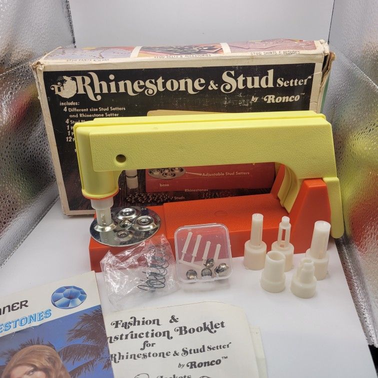 The Rhinestone & Stud Setter By Ronco 1973 Vintage Instructions Box Bedazzler