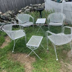 Vintage Wrought Iron Yard Furniture 