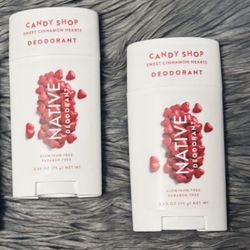 Two (2)FULL SIZE Native Sweet Cinnamon Heart Deodorant
