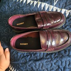 Girl maroon loafers