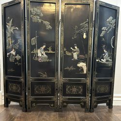 Antique Oriental Fireplace Screen