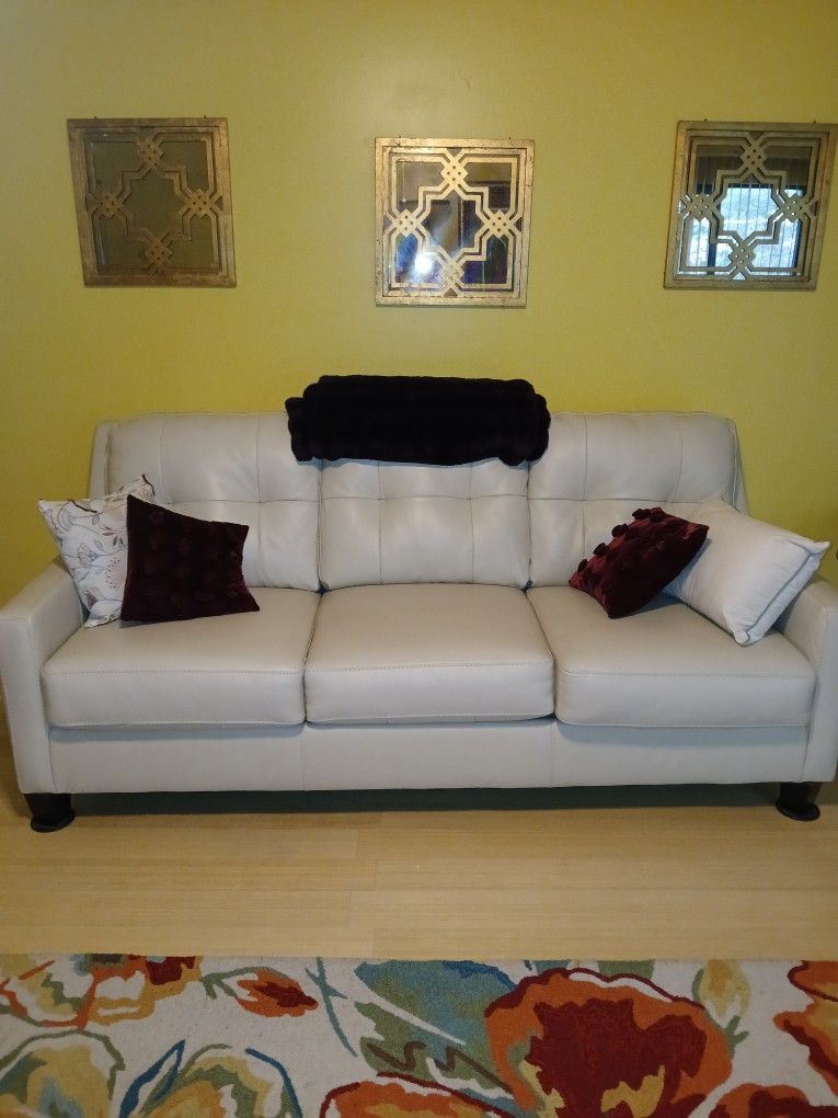 Ashley Furnirure 5ft Long White Couch