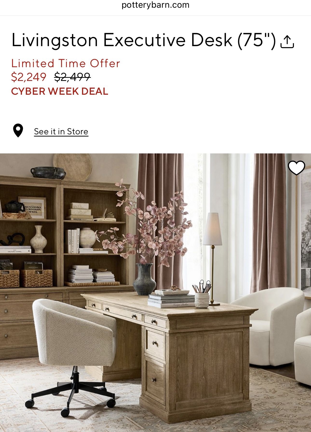 Pottery Barn - Livingston Executive Desk