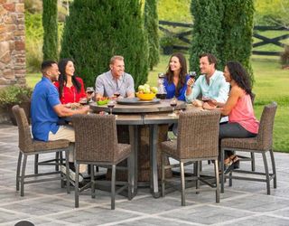 Costco Agio Brentwood 11 Piece Counter-Height Fire Pit Patio Set - Seats 8