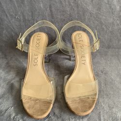 Women’s Sole/society clear heels size 7