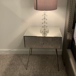 Mirror End Tables and Lamps