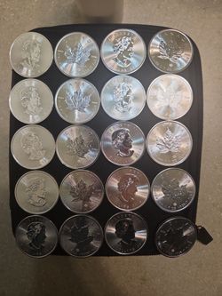 2016 Canada Maple Leaf 1 oz 999.9 Silver Coins.  $65 each.  BU