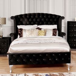 Brand New Glam Black King Size Bed Frame 