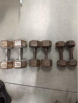 Iron Dumbbell sets 35, 25, 15