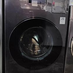 Samsung 27" 5.3 cu. Ft. Front Load Washer and Electric Dryer Combo with AI OptiWash and Dry - Brushed Black. vented 220v.