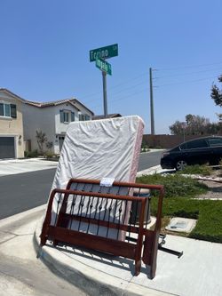 Free queen mattress, box spring and frame