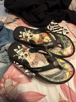 Vintage Ed hardy flip flops
