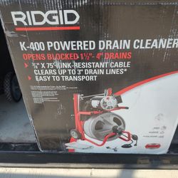 New Ridged K-400 Electric Powered Drain Cleaner 
